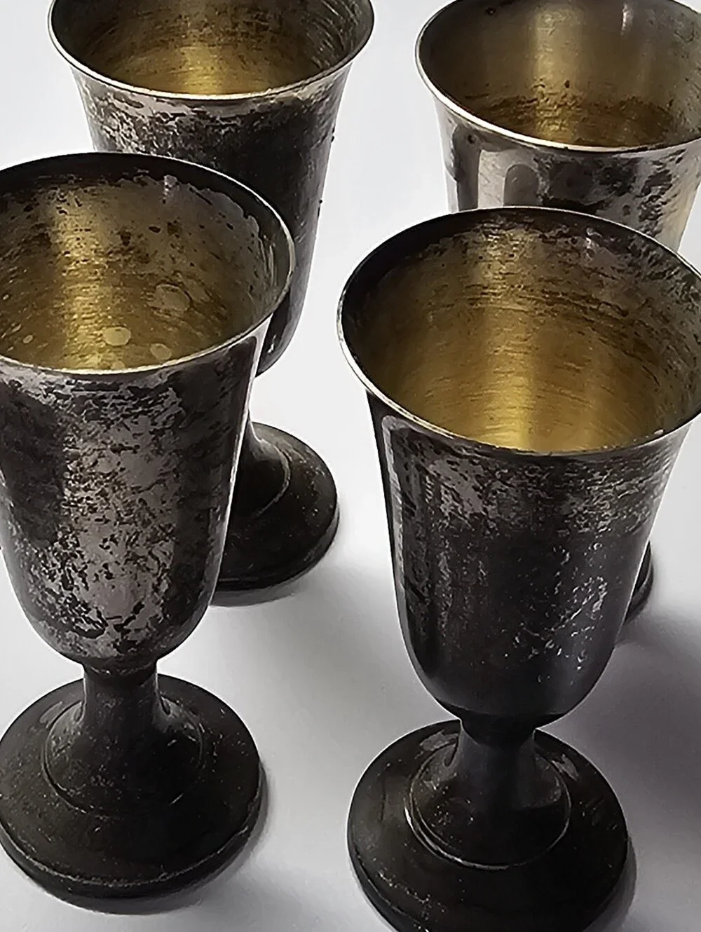 Set Of Four Vintage Wallace Sterling Silver, .925 #12 Cordial, Shot Glasses